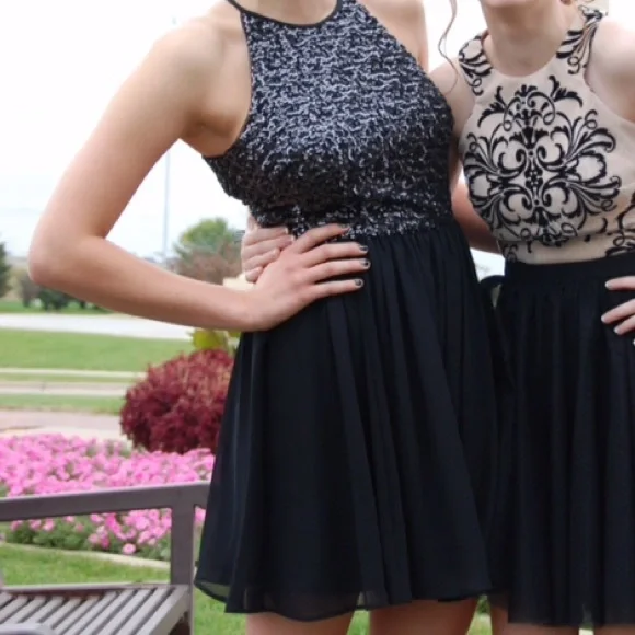 sachin and babi light blue dress Vera Wang | Dresses | Black Backless Short Homecoming Sparkle Dress